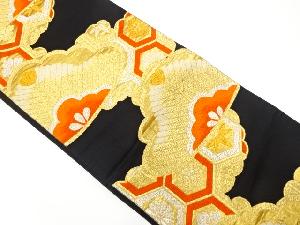 アンティーク　道長取りに笠松・亀甲模様織り出し袋帯（材料）